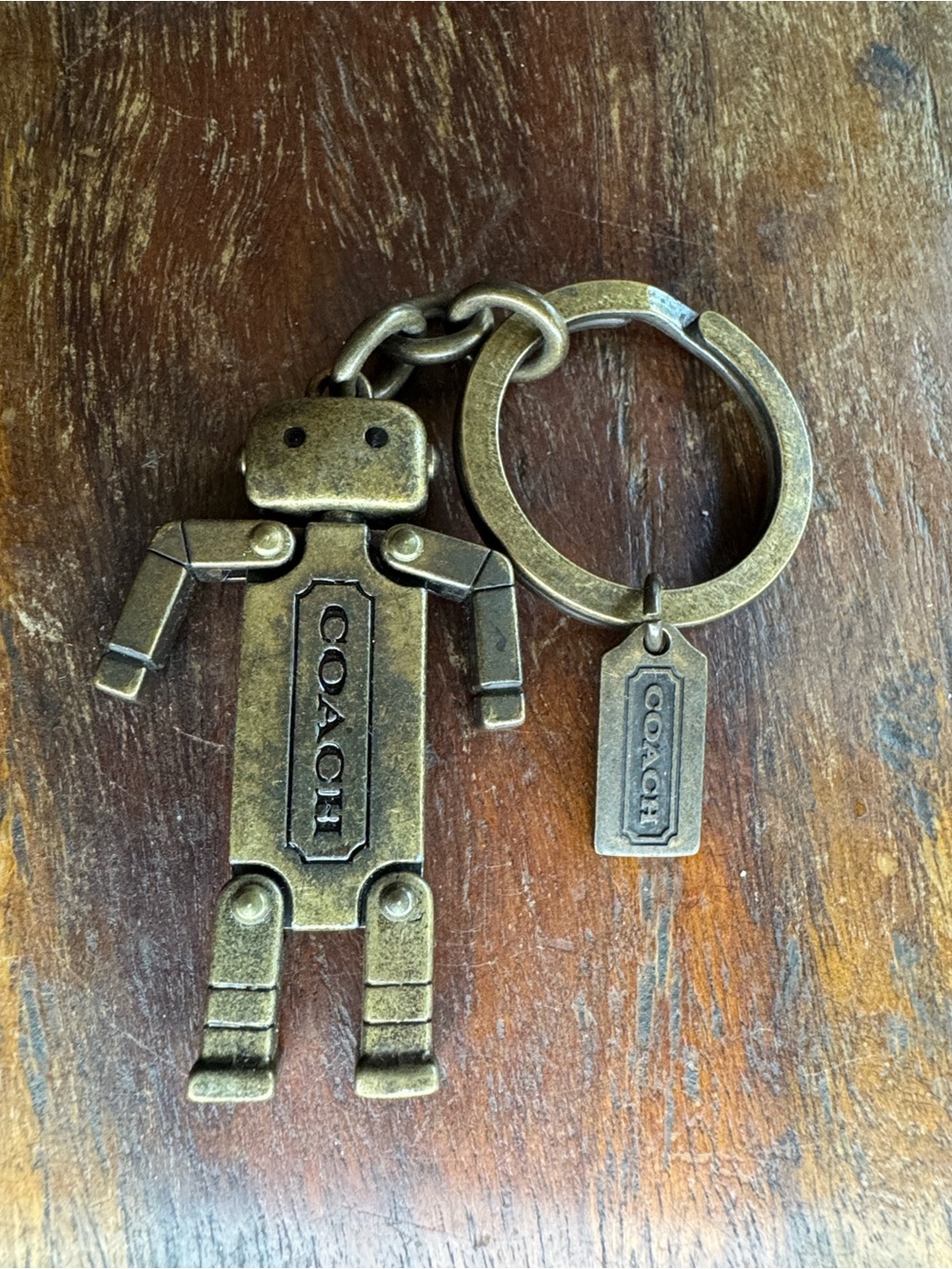 Coach Vintage Brass Robot Keychain Bag Charm